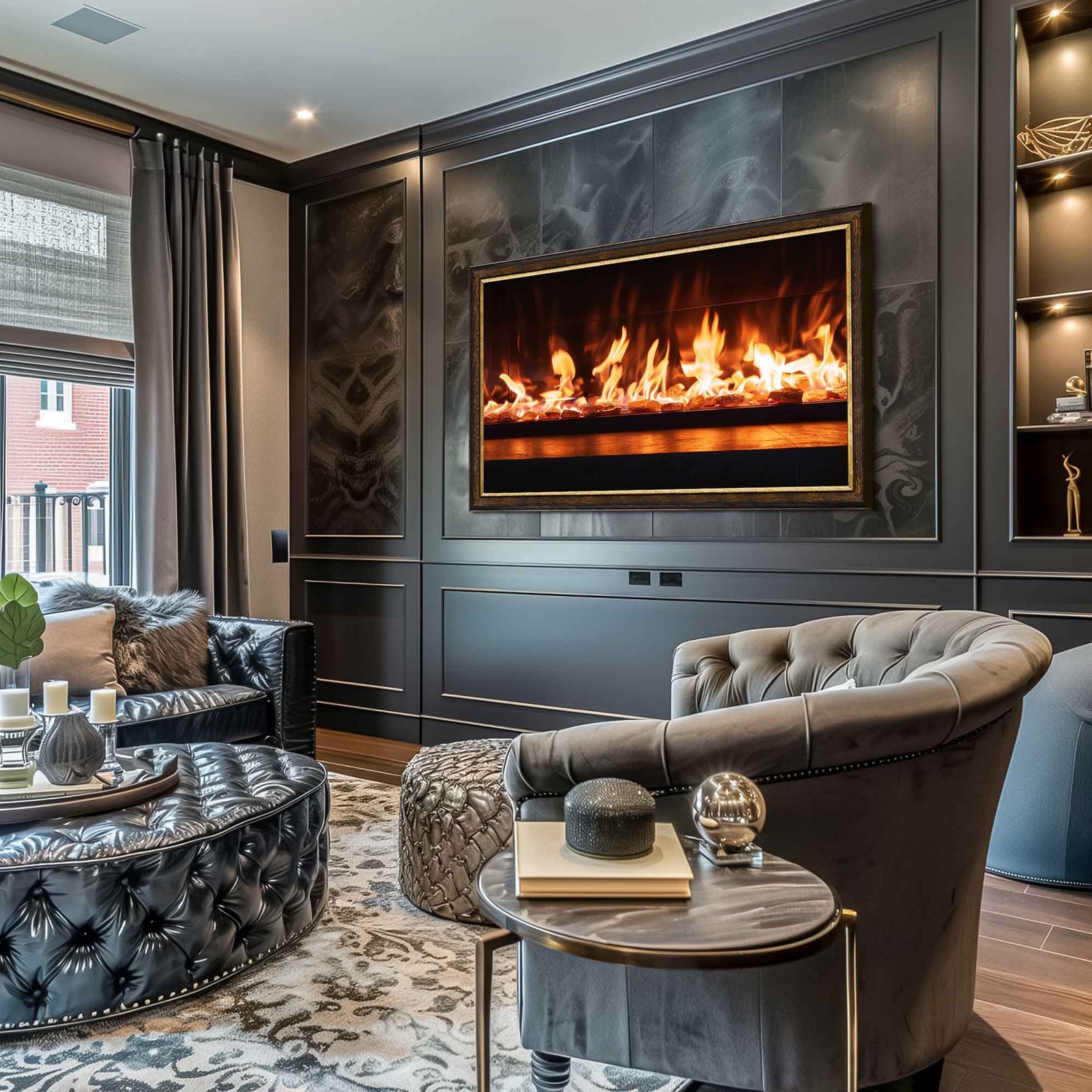 Antique Gold Leaf & Brown TV frame