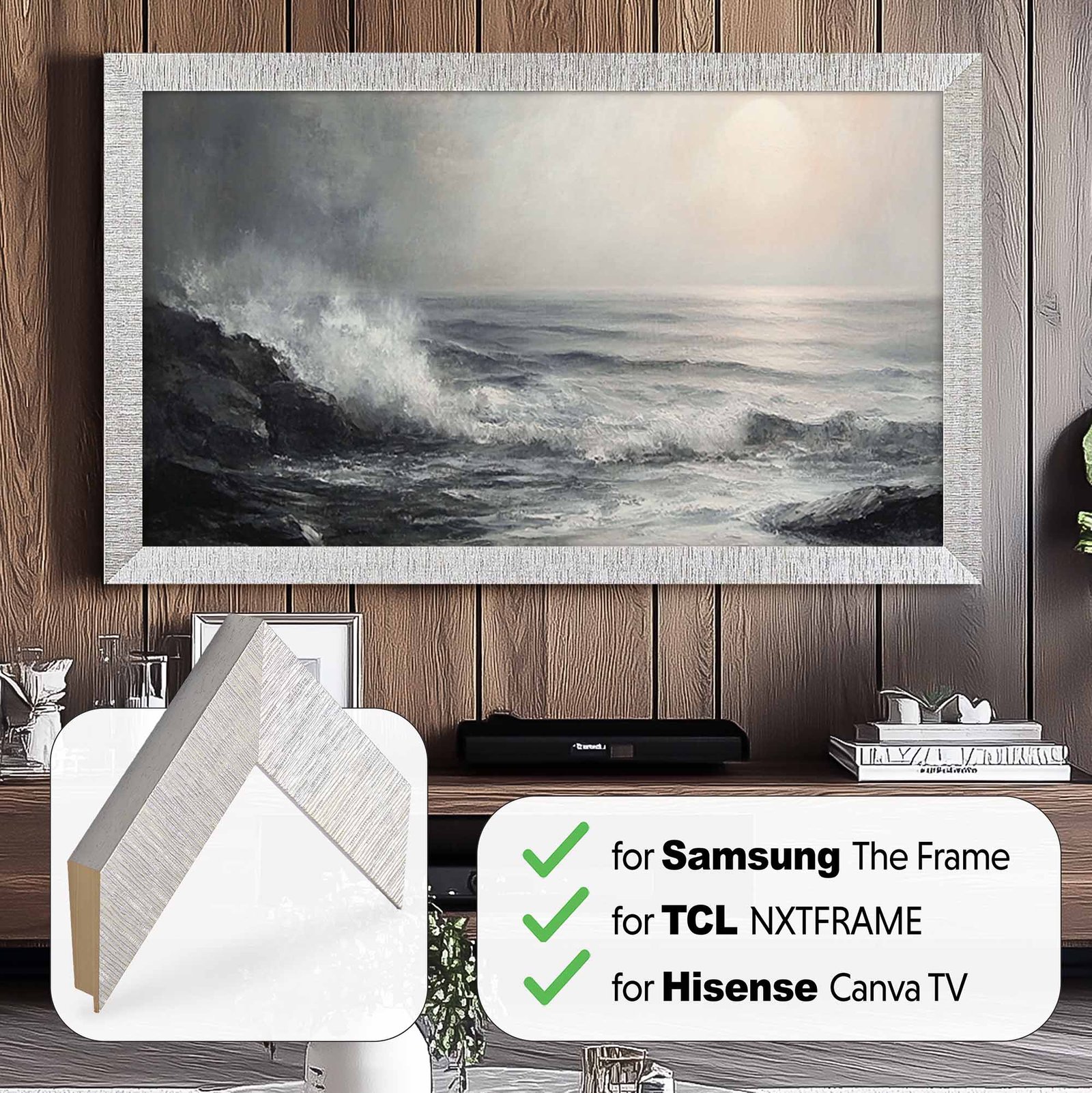 Modern Silver TV Frame
