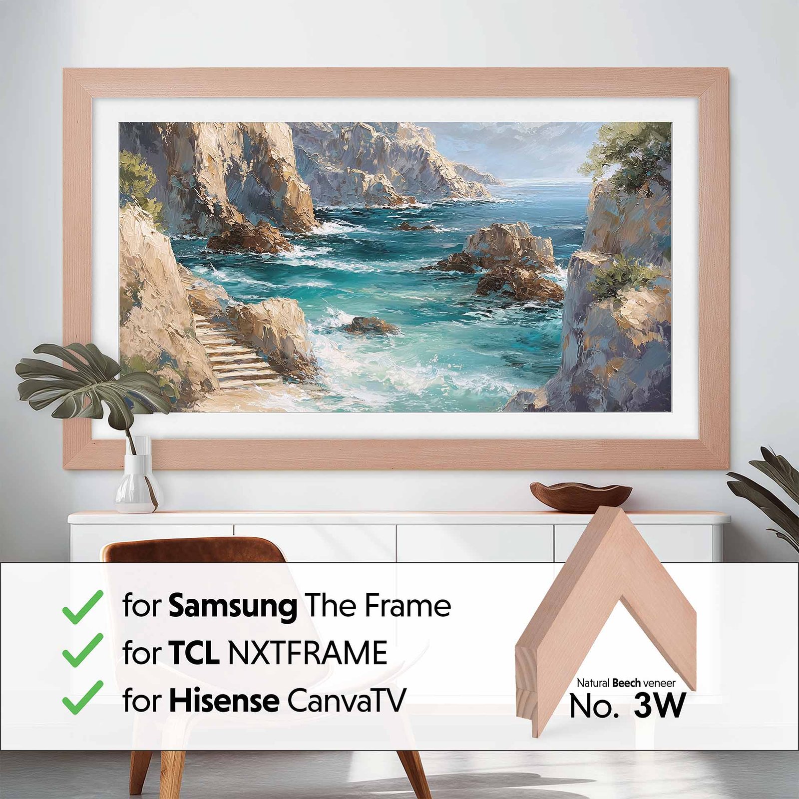 Natural BEECH TV Frame