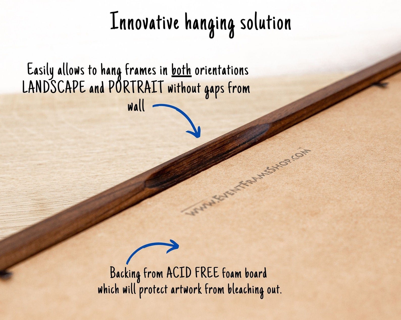 Round Corner Natural Hardwood Picture Frame, 1/2 Thin Edge