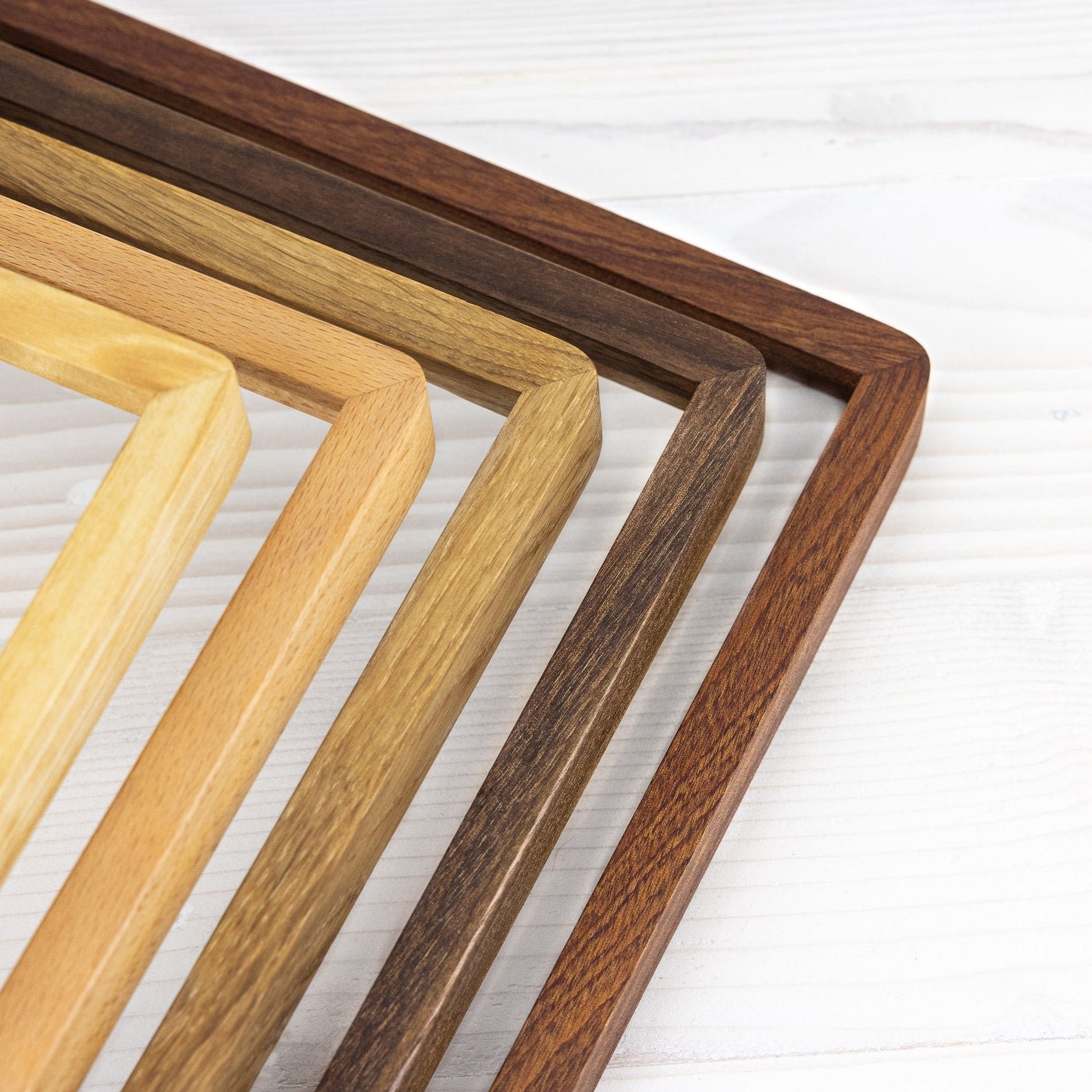 Round Corner Natural Hardwood Picture Frame, 1/2 Thin Edge